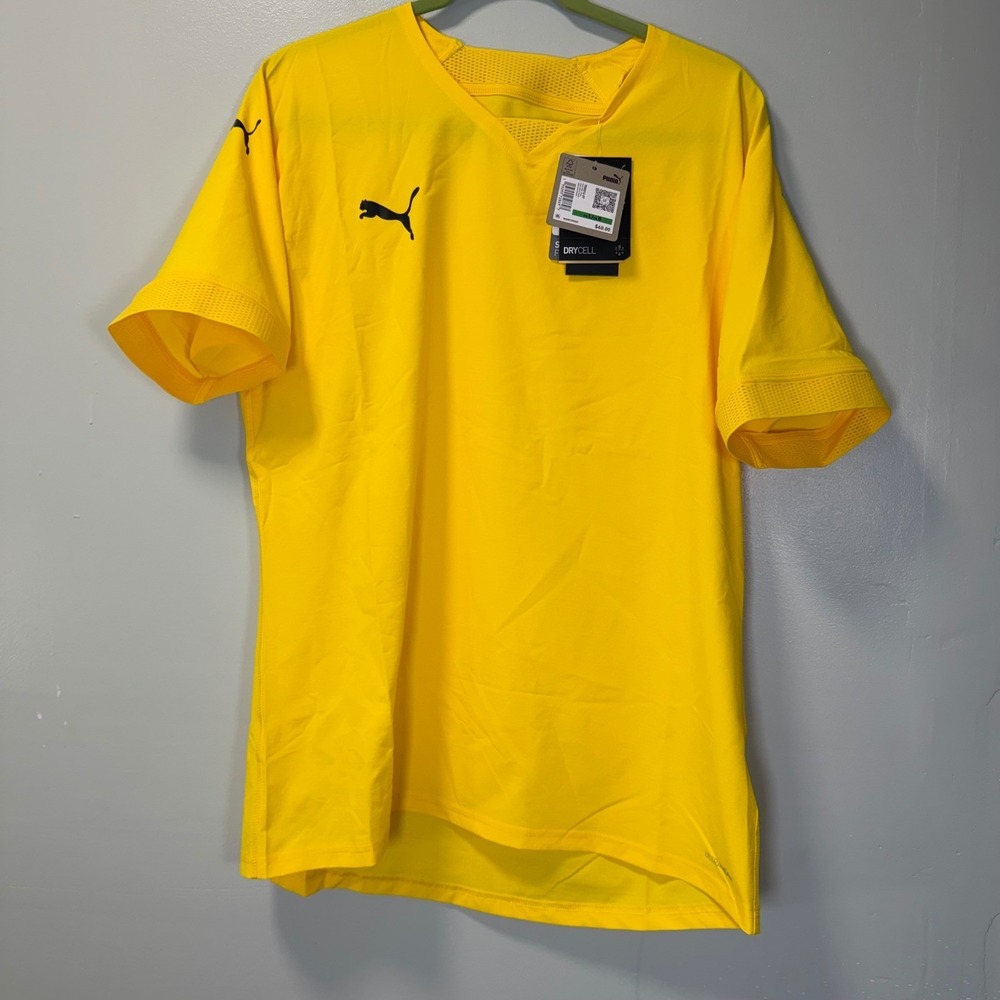 Puma teamFINAL Jersey Cyber‎ Yellow Freesia DryCell Ultraweave 705016-07 Mens L